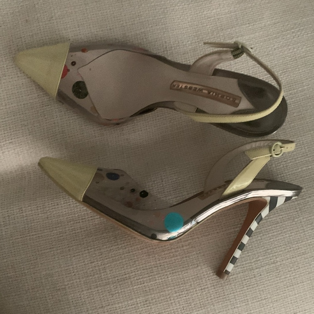 SOPHIA WEBSTER PVC Glitter Slingback Pumps• Size  36 / 6 • Mint/Rainbow NWT RARE - Picture 7 of 7